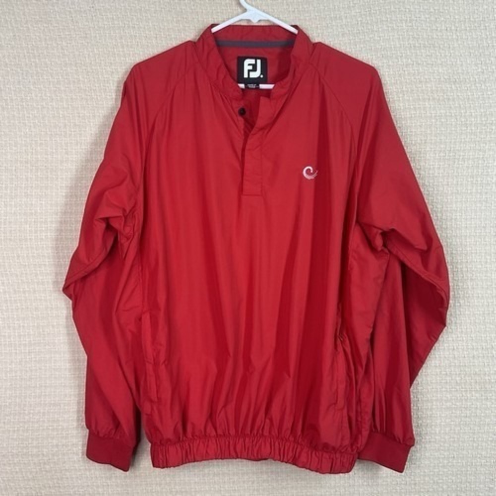 NWOT FootJoy FJ Red 1/4 Button Outerwear Golf Shirt Jacket Men M China Nylon
